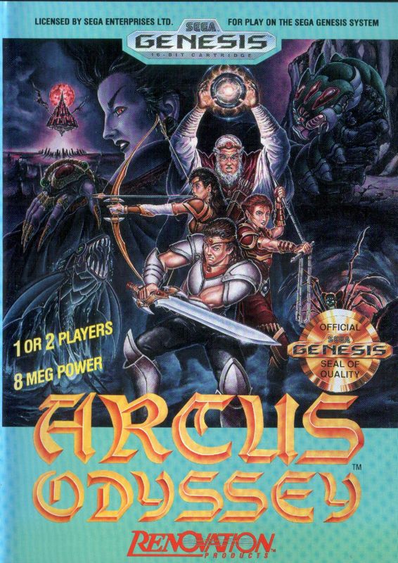 Arcus Odyssey box art for Sega Genesis